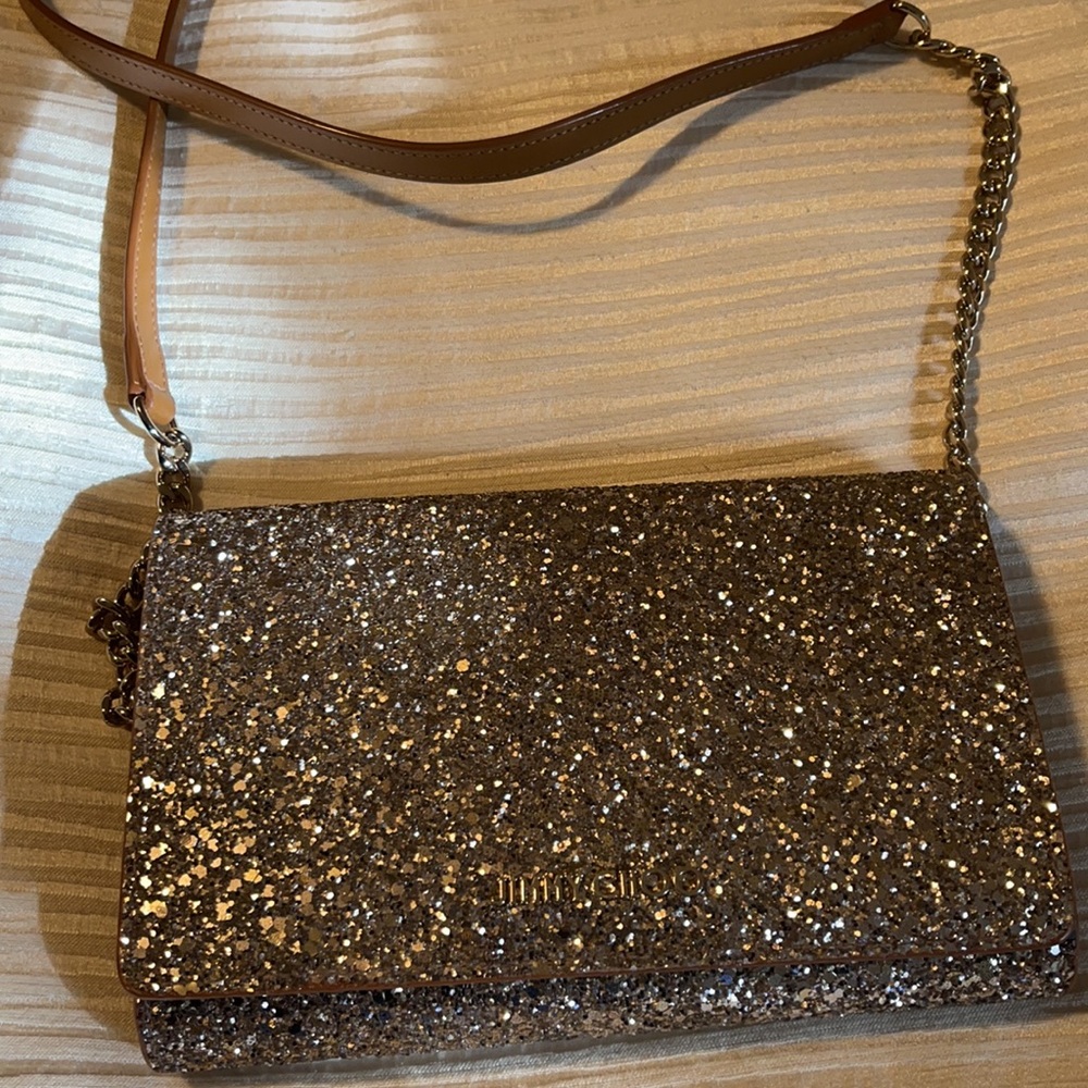 Jimmy Choo metallic gold handbag